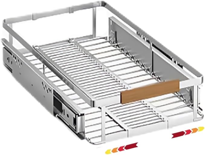 taiheis 1 Pack Expandable Pull Out Cabinet Organizer，Side Mounting 12.3~18.5"x22.5"Cabinet Pull Out Shelves, Expandable Slide Out Spice Rack for Kitchen Bathroom Office