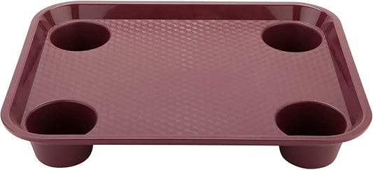 G.E.T. FT-20-BU BPA-Free Stackable Cafeteria / Fast Food Tray, 17" x 14", Burgundy (Set of 12)