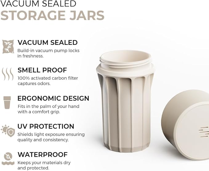 Staze Preserve Vacuum Sealed Storage Jars (148ml) | Herb Storage & Food Storage Container with Protection - (CAMO TRIO)