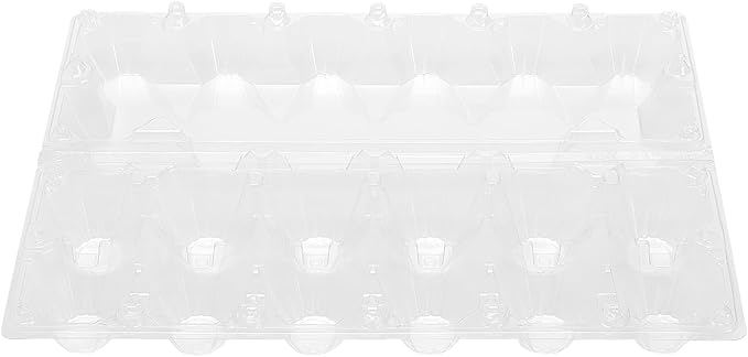 HOIGON 80PCS 12 Count Plastic Egg Cartons, Clear Egg Cartons Bulk, Reusable Chicken Egg Tray for Family, Farm Market Display
