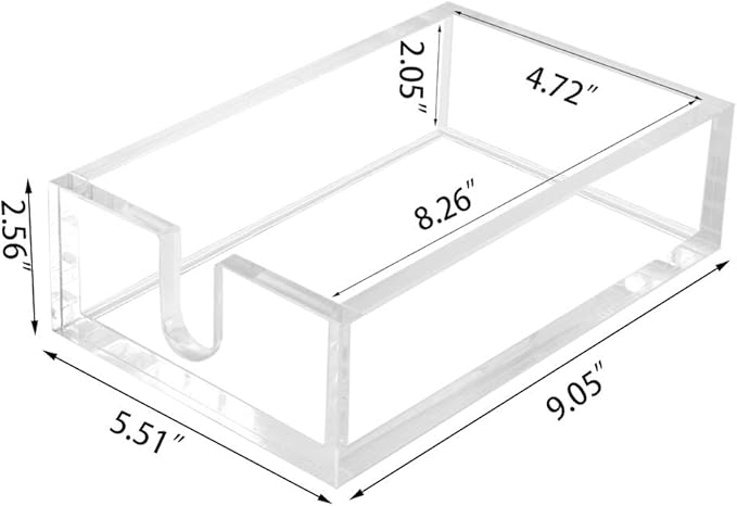 Phineoly Acrylic Guest Towel Napkin Holder, 0.37Inch Thickness Clear Paper Towel Tray, Rectangle Napkin Holders for Kitchen, Dining Room, Bathroom