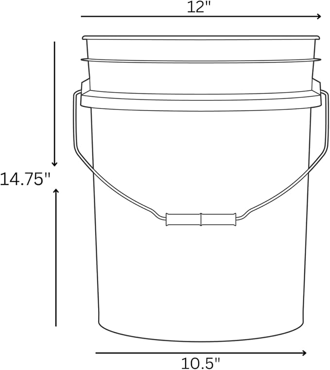 House Naturals 5 Gallon Premium HPDE Plastic Bucket - Made in USA Food Grade Storage Container, BPA Free All Purpose Pail (5, Aqua)