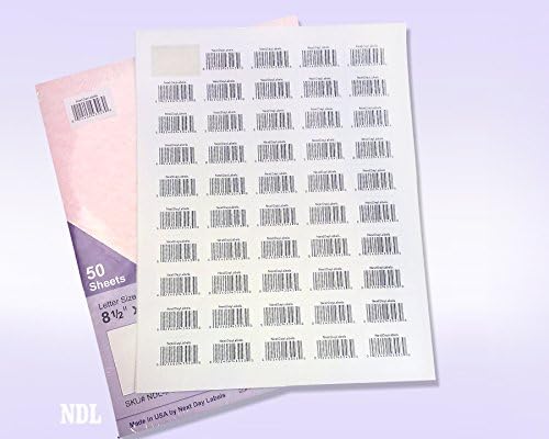 NextDayLabels 1.5x1 Inch Rectangle Stickers White Blank Labels for Laser Inkjet Printer - 50 Per Sheet Self-Adhesive Name Tags Address Barcode, Made in USA - 1250 Labels