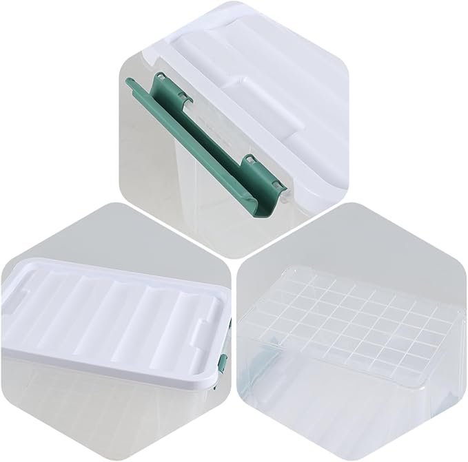 Ramddy 6 Pack 20 Quart Plastic Storage Bins with Lids, Clear Latching Container Box