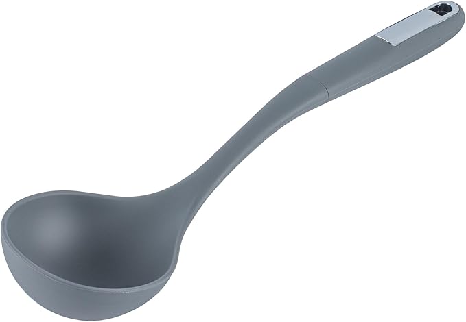 Restaurantware Silicone Utensil Set Pack of 1 Non-Slip Handle 6-Piece Kitchen Tool Set, Heat-Resistant Dishwasher-Friendly Cooking Accessories, Durable Gray Cooking Utensils