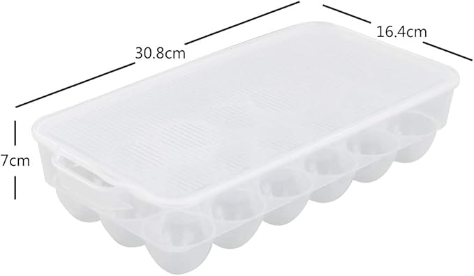 Bringer 4-Pack Clear Plastic Refrigerator Egg Containers, Egg Tray Holder, fit 18 Eggs x 4 (72 Eggs)