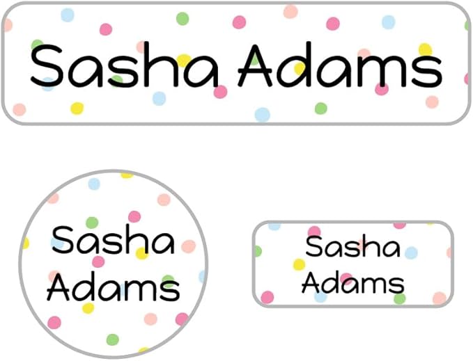 Name Bubbles - Kids Custom Name Labels for Daycare, School, Camp (102 Labels) - Personalized Waterproof Name Stickers for Clothes Tags, Lunch Boxes, Water Bottles, & School Supplies (Pom Pom)