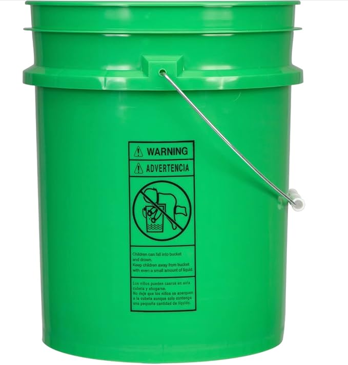 House Naturals 5 Gallon Food Grade Plastic Bucket with Screw on Air Tight Lid (Pack of 2)