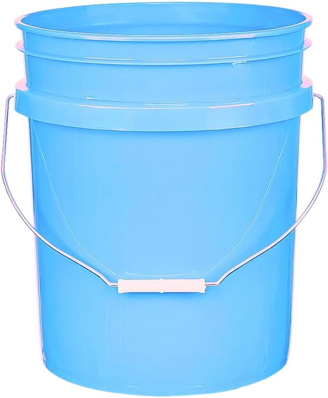 House Naturals 5 Gallon Food Grade Multi Color Buckets (Yellow Aqua Lime Green)- Pack of 3- Made in USA (No lids)