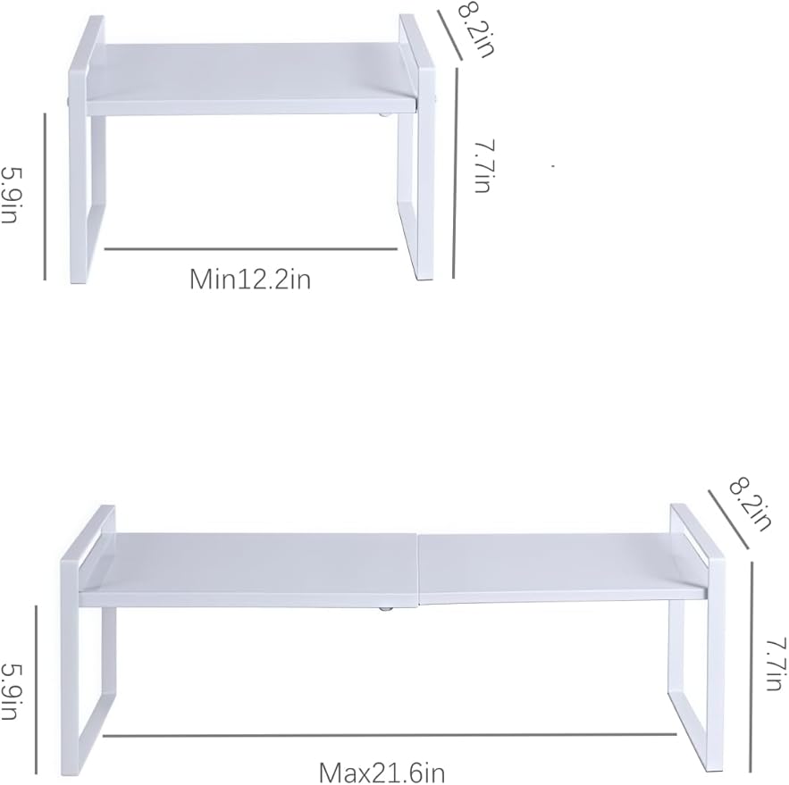 2-Pack Expandable Shelf Organizer for Kitchen Countertop, Kitchen Organizers and Storage，Under Sink Expandable Shelf Organizer