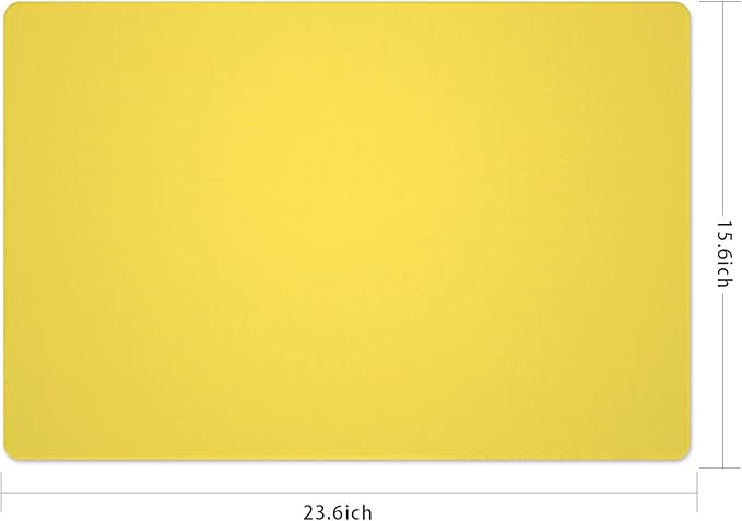 Silicone Placemats, Food-Grade Non-Slip Waterproof, Dining, Stain Resistant, Countertop Protector, Kitchen Counter Mat, Heat Resistant, Baking mat Dishwasher Safe (23.6"×15.7"-1pack, Yellow)