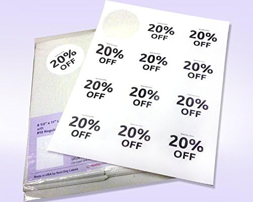 NextDayLabels 2.5 Inch Round Circle Stickers White Blank Labels for Laser Inkjet Printer - 12 Per Sheet Self-Adhesive Product Packaging Logo Made in USA - 3000 Labels