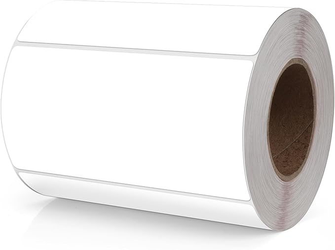 White Rectangle Stickers 4 x 2 Inch Color Coding Labels Vinyl Roll Self-Adhesive Waterproof Removable 500 PCS