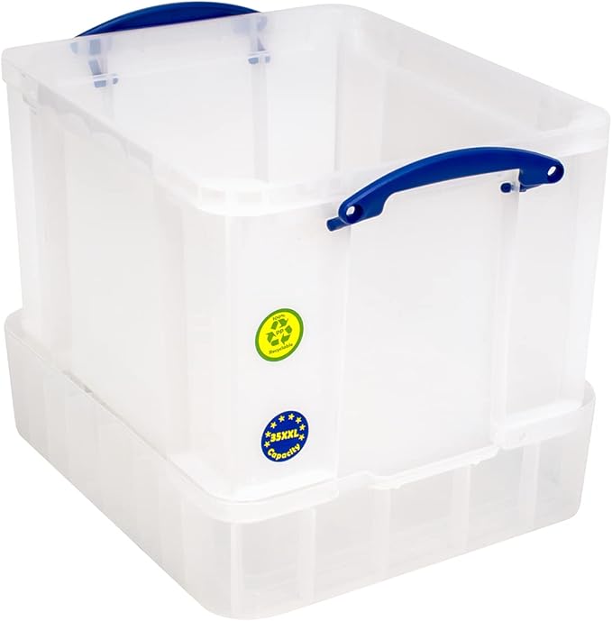 Really Useful Plastic Storage Box 35 Litre with XXL Lid White Strong