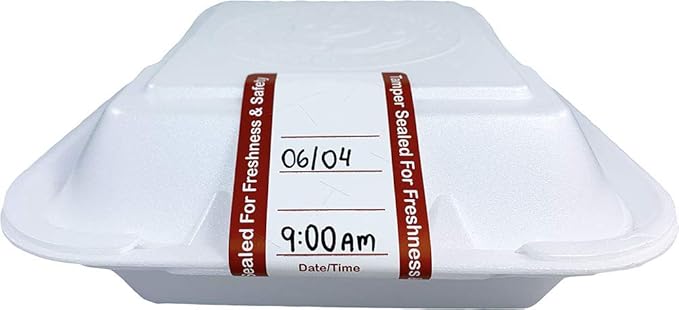 500 White Tamper Evident Food Seal Stickers with Date and Time, Labels for Food Containers, 2 x 4 Inches, Writable Tamper Proof Stickers, Tamper Evident Tape - Ideal for Secure Food Delivery
