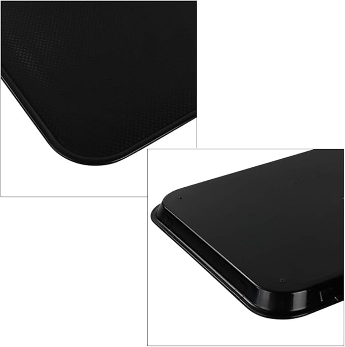 Neadas 6 Packs Plastic Fast Food Serving Trays, 17.2" x 13.51" Rectangle Lunch Trays Cafeteria, Black