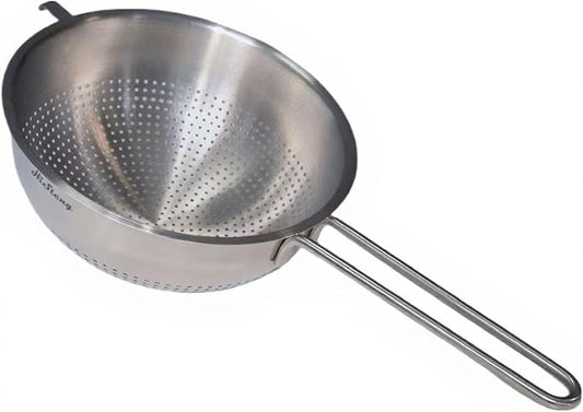 HiSteng 7-Inch Stainless Steel Strainer Colander with Handle, 1.5 Qt, Small, Ideal for Draining, Straining or Rinsing, Rivet-free Design, Easy to Clean