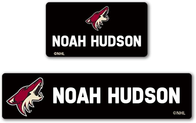 NHL Hockey Labels - Custom Peel and Stick, Waterproof Labels - Great for Organization, Sports, School, Day Camp Labels - 155 Pack (Phoenix Coyotes)