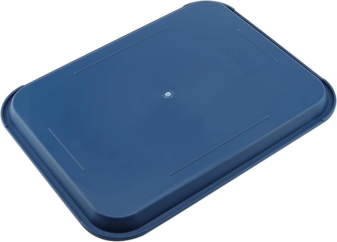 MAHIONG 5 Pack 13.8 x 10.6 Inch Blue Fast Food Tray, Large Rectangular Restaurant Serving Trays, Plastic Cafeteria Trays School Lunch Trays