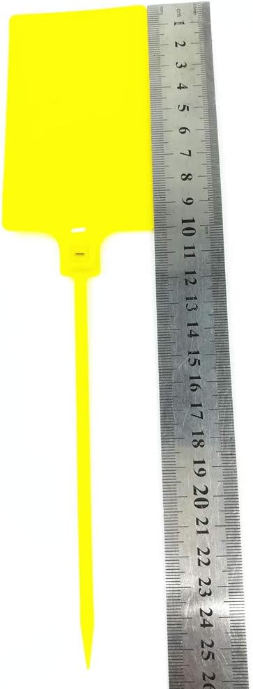Plastic Seals Shipping Tags Logistics Use Big Sign Tie Large Label Tie, 255 mm Total Length, Package of 100 pcs (Yellow)