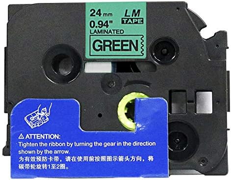 2/Pack LM Tapes - LMe751 Premium 1" Black Print on Green Label Compatible with Brother TZe-751 P-Touch and Includes Tape Color/Size Guide. Replaces TZe751 24mm 0.94 Laminated