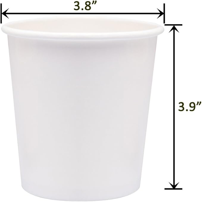 Belinlen Paper Ice Cream Cups with Paper Lids, Hot/Cold Soup Cups with Lids (White) (25, 16 oz)
