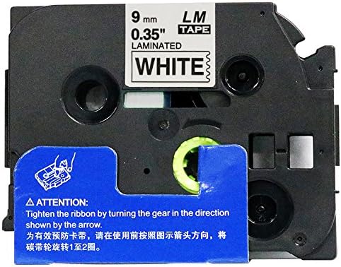 1/Pack LM Tapes - LMe221 Premium 3/8" Black Print on White Label Compatible with P-Touch TZe-221 Tape and Includes Tape Color/Size Guide. Replaces TZ-221 9mm 0.35 Laminated.