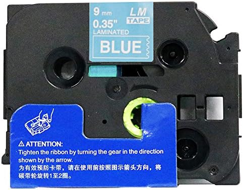 1/Pack LM Tapes - LMe525 Premium 3/8" White Print on Blue Label Compatible with P-Touch TZe-525 Tape and Includes Tape Color/Size Guide. Replaces TZ-525 9mm 0.35 Laminated.