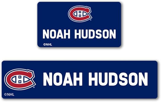 NHL Hockey Labels - Custom Peel and Stick, Waterproof Label - Great for Organization, Sports, School, Day Camp Labels - 155 Pack (Montreal Canadiens)