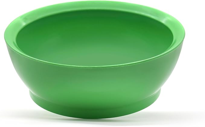 CaliBowl Large Non-Spill Plastic Bowl Set - 28oz Reusable Kitchen Bowls with Concave Inner Lip and Non-Slip Base - For Cereal, Soups, Mixing and Serving - Set of 4 - Seagrass Green