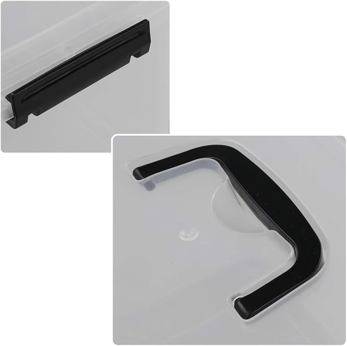 10 L Plastic Plastic Storage Box, Clear Latch Box with Handle, Set of 4