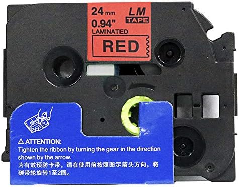 6/Pack LM Tapes - LMe-451 Premium 1" Black Print on Red Label Compatible with Brother TZe-451 P-Touch and Includes Tape Color/Size Guide. Replaces TZ451 24mm 0.94 Laminated