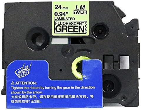 1/Pack LM Tapes - LMeD51 Premium 1" Black Print on Bright Green Label Compatible with Brother TZe-D51 P-Touch and Includes Tape Color/Size Guide. Replaces TZ-D51 24mm 0.94 Laminated Ptouch.