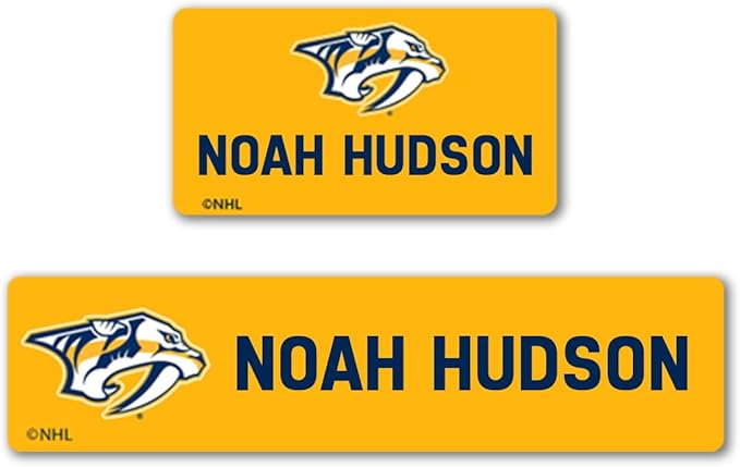 NHL Hockey Labels - Custom Peel and Stick, Waterproof Labels - Great for Organization, Sports, School, Day Camp Labels - 155 Pack (Nashville Predators)