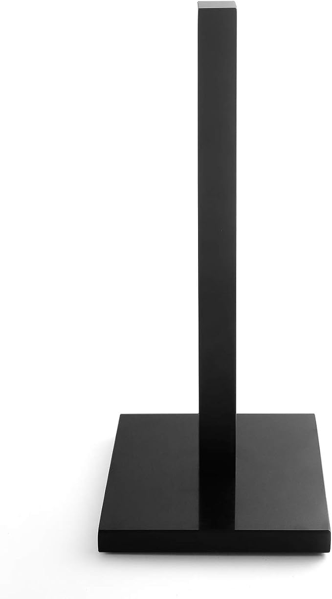 LUTAVOY Paper Towel Holder Kitchen Standing Paper Towel Roll Holder with Marble Base for Bathroom Kitchen Countertop(Matt Black,Black Base KZ50)
