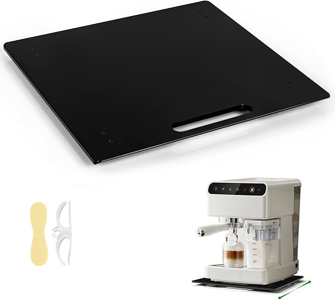 BEZONO Appliance Sliders for Kitchen Appliances Sliding Tray for Coffee Maker, Espresso Machines, Mixers Sturdy Kitchen Aid Sliders for Mixer -Duty Equipment with Rubber Wheels - 13" x 14" (Black