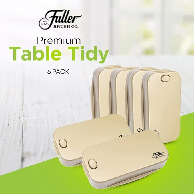 Fuller Brush Premium Table Tidy – Handheld Crumb Sweeper for Tabletops – Compact Crumb Remover with Bristle Rows – Easy to Use, Durable & Portable Cleaning Tool, Gold (Pack of 6)