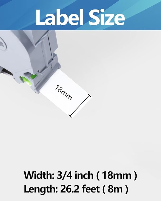 Weemay TZe-241 3 Pack Compatible for Brother P-Touch Label Tape 18mm 0.7 Laminated White 3/4 TZe TZ Tape TZ-241 TZ241 TZe241 for PT-D400AD PT-D610BT PT-D600 PT-D410 Printer, 0.7" x 26.2'
