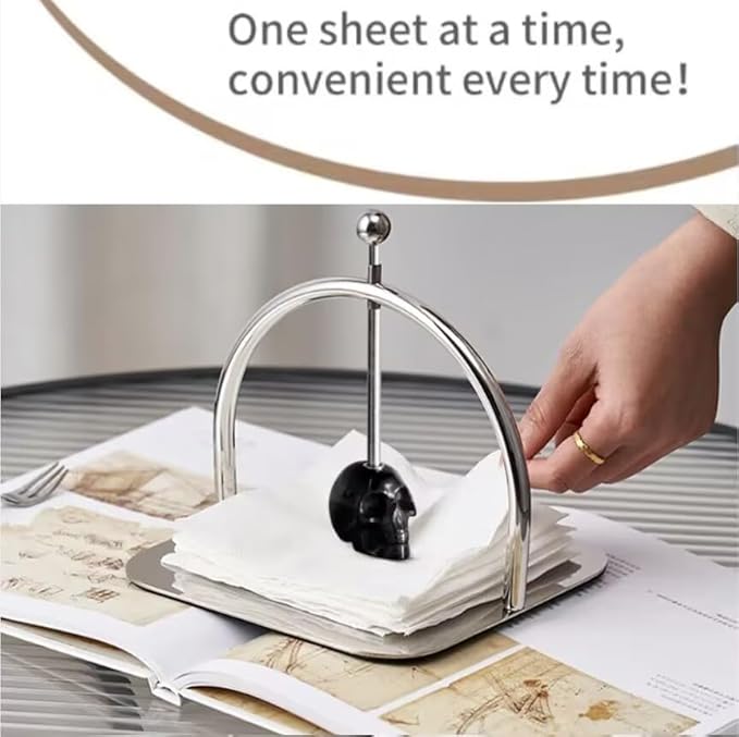 Homestia Cocktail Napkin Holder for Table - Stainless Steel Paper Napkin Holder Fits 5-7" Napkins - Windproof Dispenser for Kitchen, Coffee Bar, Cocktail Bar (Gift Idea)