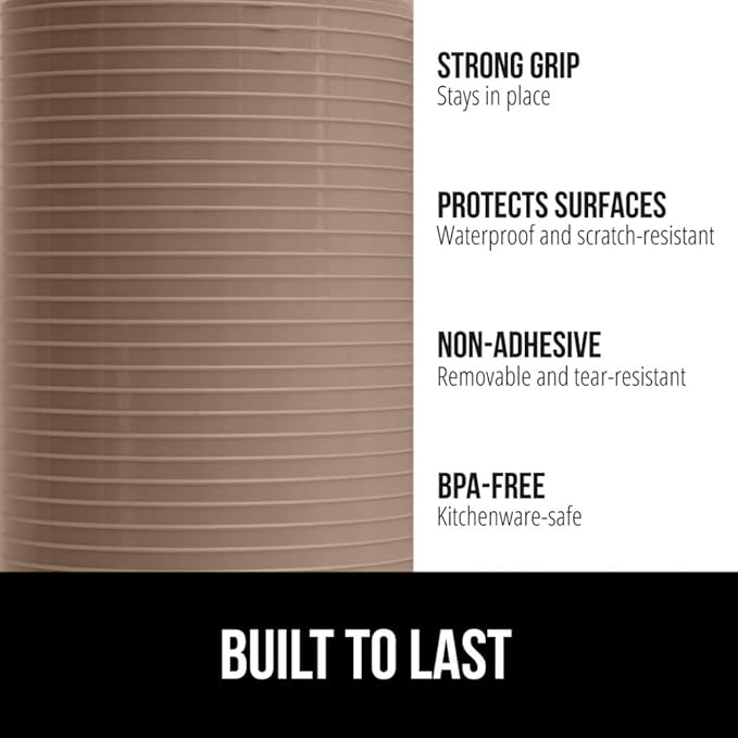 GORILLA GRIP DuraGuard Shelf Liner, 20x30 Non-Adhesive Cabinet Liners for Kitchen Drawers, Shelves, Refrigerator, Pantry Storage, Bathroom Closet, Durable Waterproof BPA Free Ribbed Plastic, Beige