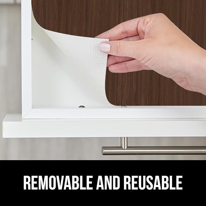 GORILLA GRIP DripGuard Shelf Liner, Non Adhesive Drawer and Kitchen Cabinet Protector, 24x240 Inch, Slip Resistant BPA Free Smooth Surface Plastic Liners for Cabinets, Bathrooms, Closets, Wood