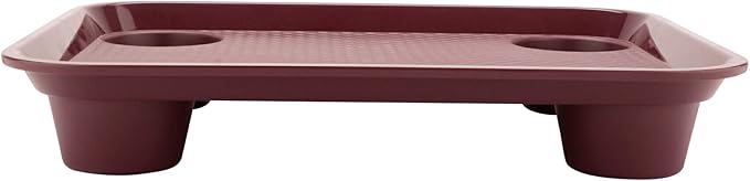 G.E.T. FT-20-BU BPA-Free Stackable Cafeteria / Fast Food Tray, 17" x 14", Burgundy (Set of 12)
