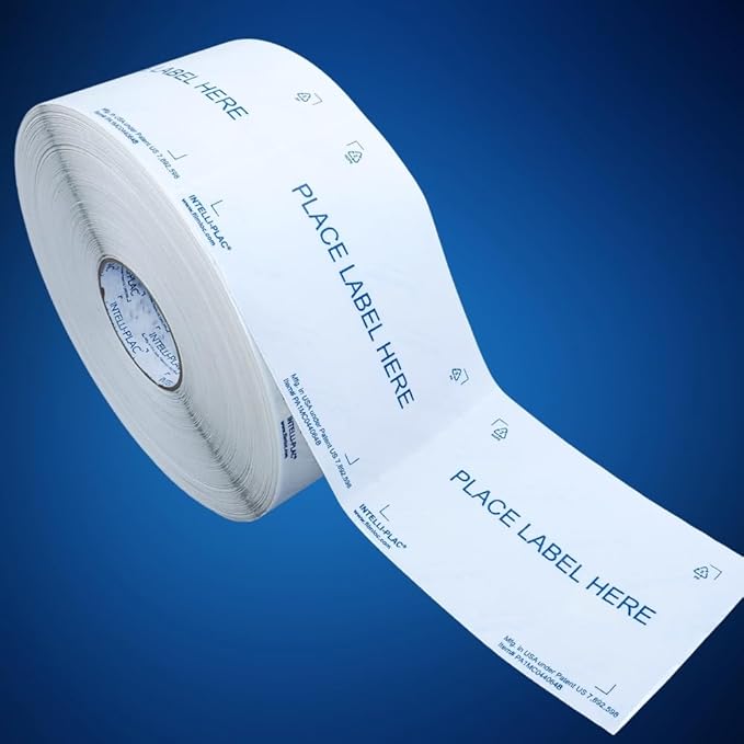 INTELLI-PLAC Label Holder for Containers, Totes, Bins (1000, 4.5X6.5) Permanent Label Holder Makes It Easy to Apply-Remove-Replace Your Labels. Prevent Sticky Residue & Messy Overlapping of Labels