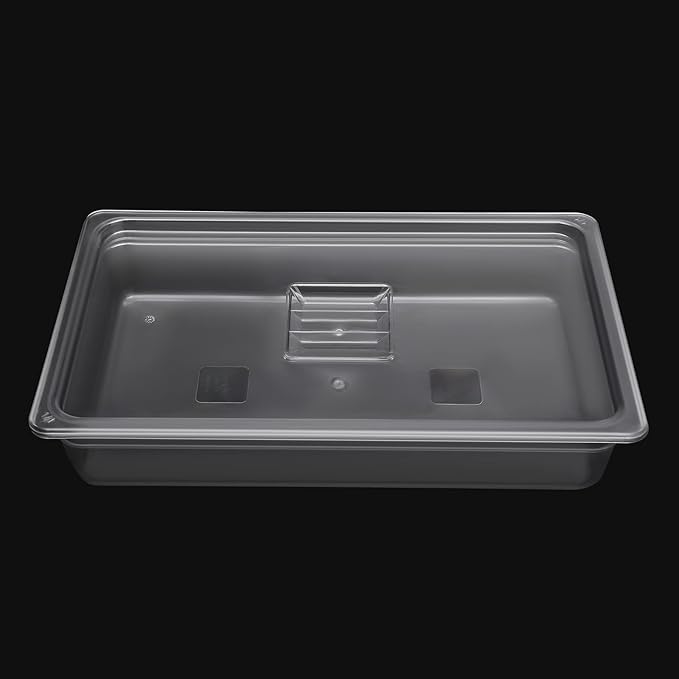 DYNAMI 6 Pack Food Pans with Lids,Full Size 4in Deep Commercial Clear Square Freezer Food Storage Containers,Heat-Resistant,Freezer-Safe To Vegetables,Fruits, Meats, Grains, for Kitchen Restaurant