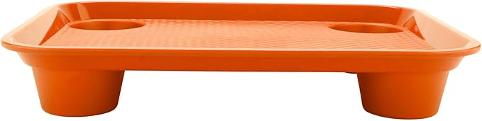 G.E.T. FT-20-OR BPA-Free Stackable Cafeteria / Fast Food Tray, 17" x 14", Orange (Set of 12)
