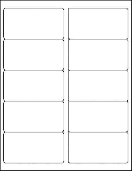 MACO Laser/Ink Jet White COVER-ALL Shipping Labels, 2" x 4", 10 per Sheet, 5000 per Box (ML-1000B2)