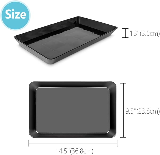 AMGBZT Serving Tray Platter, 2 Pcs Food Tray for Veggie Fruit Snack Dessert Cookie Cheese, Food Trays for Party Supplies Display, Plastic Platters for Serving Food, Large Trays, BPA Free