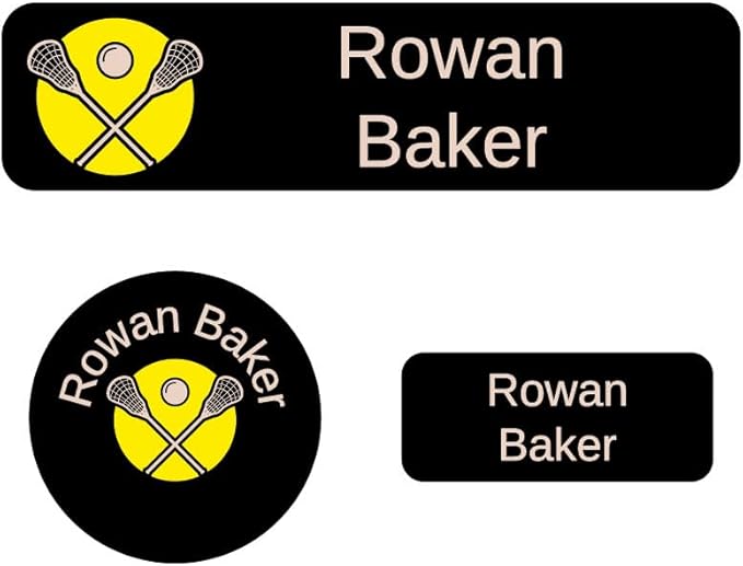 Name Bubbles - Kids Custom Name Labels for Daycare, School, Camp (144 Labels) - Personalized Waterproof Name Stickers for Clothes Tags, Lunch Boxes, Water Bottles, & School Supplies (Lacrosse)
