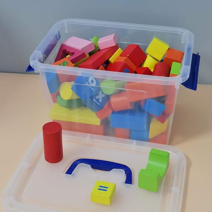 6 Quart Plastic Storage Latch Box, 6-Pack Clear Storage Bin with Handle