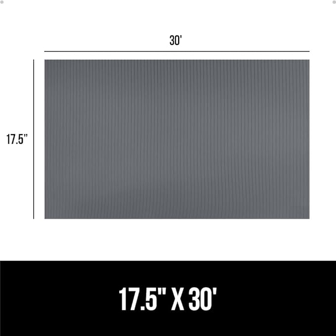 GORILLA GRIP DuraGuard Shelf Liner, 17.5x30 Non-Adhesive Cabinet Liners for Kitchen Drawers, Shelves, Refrigerator, Pantry Storage, Bathroom Closet, Durable Waterproof BPA Free Ribbed Plastic, Gray